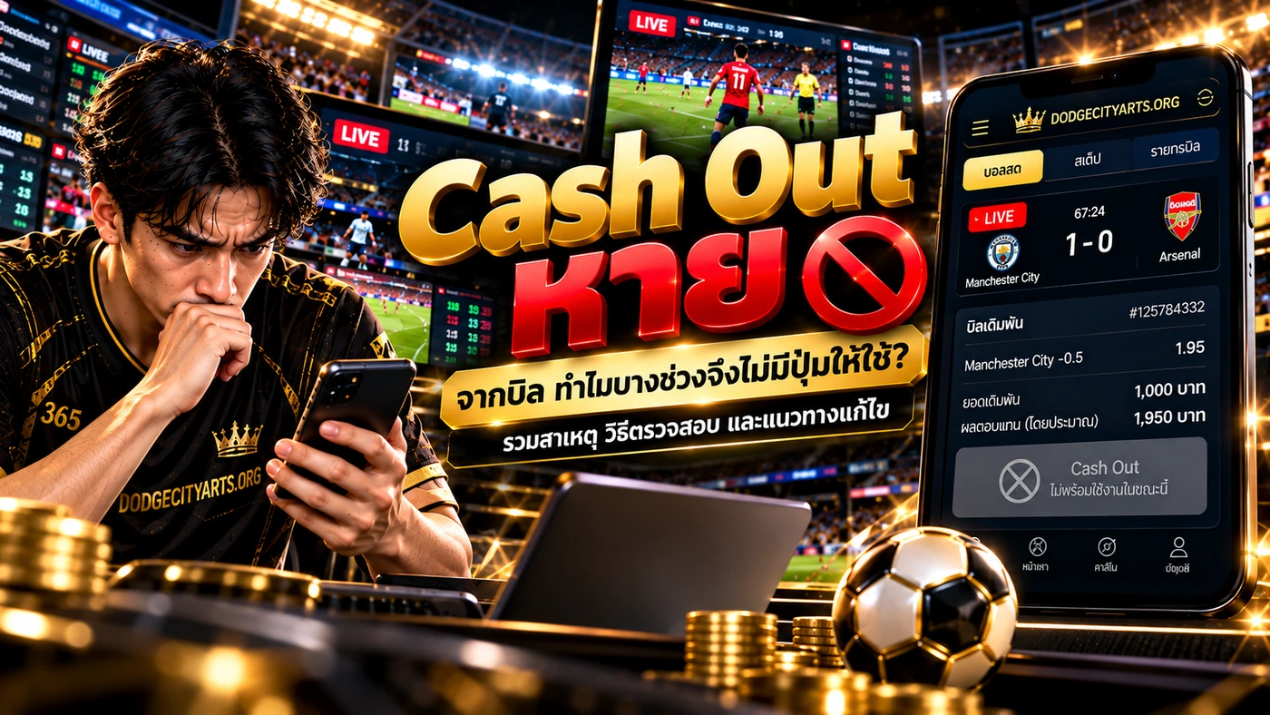 สาเหตุที่ทำให้ Cash Out หาย เช่น ตลาด Suspended ประตู VAR ใบแดง และสถานะบิลเปลี่ยน