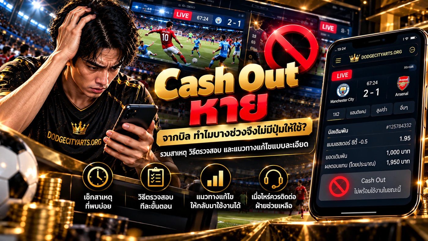 ขั้นตอนตรวจสอบเมื่อ Cash Out หาย ตรวจการแข่งขัน ตลาด สถานะบิล และประวัติรายการ