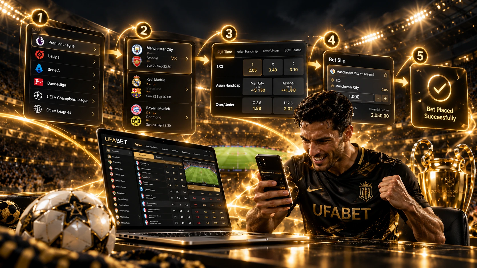ขั้นตอนแทงบอลออนไลน์ UFABET ตั้งแต่เลือกคู่จนถึงตรวจ Bet Slip